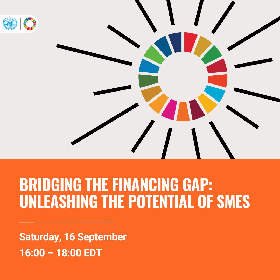 How can we unlock the potential of SMEs and strengthen their ability to advance the #SDGs?

📺 To find out, join the Private Sector Segment at 4 p.m. EDT: un.org/en/conferences…