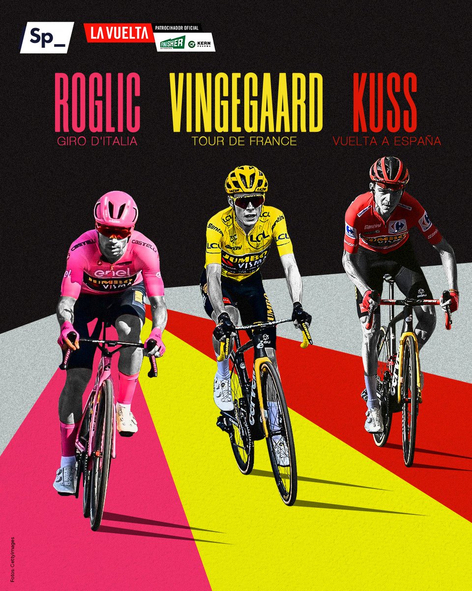 Sp_Ciclismo's tweet image. Exhibición del equipo Jumbo en #LaVuelta23 y en toda la temporada 2023. 

❤️ Sepp Kuss
💛 Jonas Vingegaard
💗 Primoz Roglic

🔋 by @finisher_ES