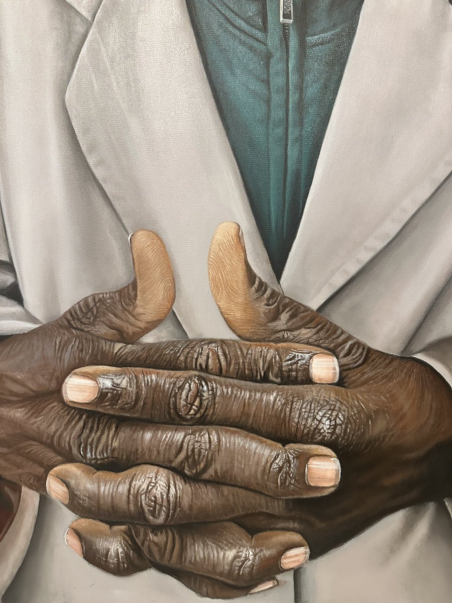 prazzlearts's tweet photo. The piece "Lost in the tranquil moments of ‘contentment 8’" is an artwork by  @eddybeuer that evokes a sense of peace and fulfilment.

#lifeofanartist #painting #art #details  #life #africanfaces https://t.co/AguQNTYFRw