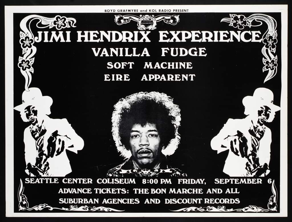DJFreshwell's tweet image. #55YearsAgo on Sept 6, #TheJimiHendrixExperience, #SeattleCenterColiseum
"Spanish Castle Magic"
"Little Wing"
"I Don't Live Today"
"Red House"
"Purple Haze"
"Fire"
"Foxy Lady"
"Hey Joe"
"Come On (Part 1)"
"Voodoo Child (Slight Return)"
"Wild Thing"
"The Star-Spangled Banner"
