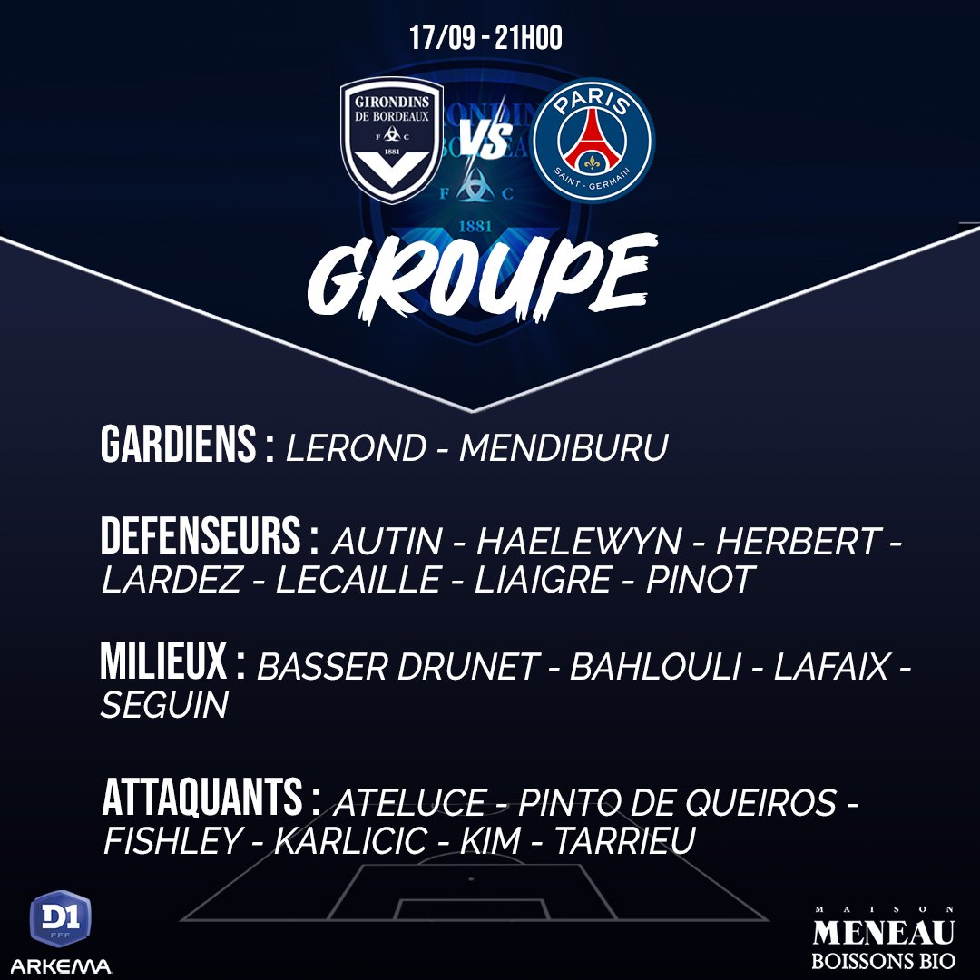 💥 𝐋𝐄 𝐆𝐑𝐎𝐔𝐏𝐄 💥

19 joueuses ont été retenues pour le premier match de la saison face au <a href="/PSG_Feminines/">PSG Féminines</a>.

RDV dimanche soir à 21h00 pour soutenir l'équipe dans cette première affiche !