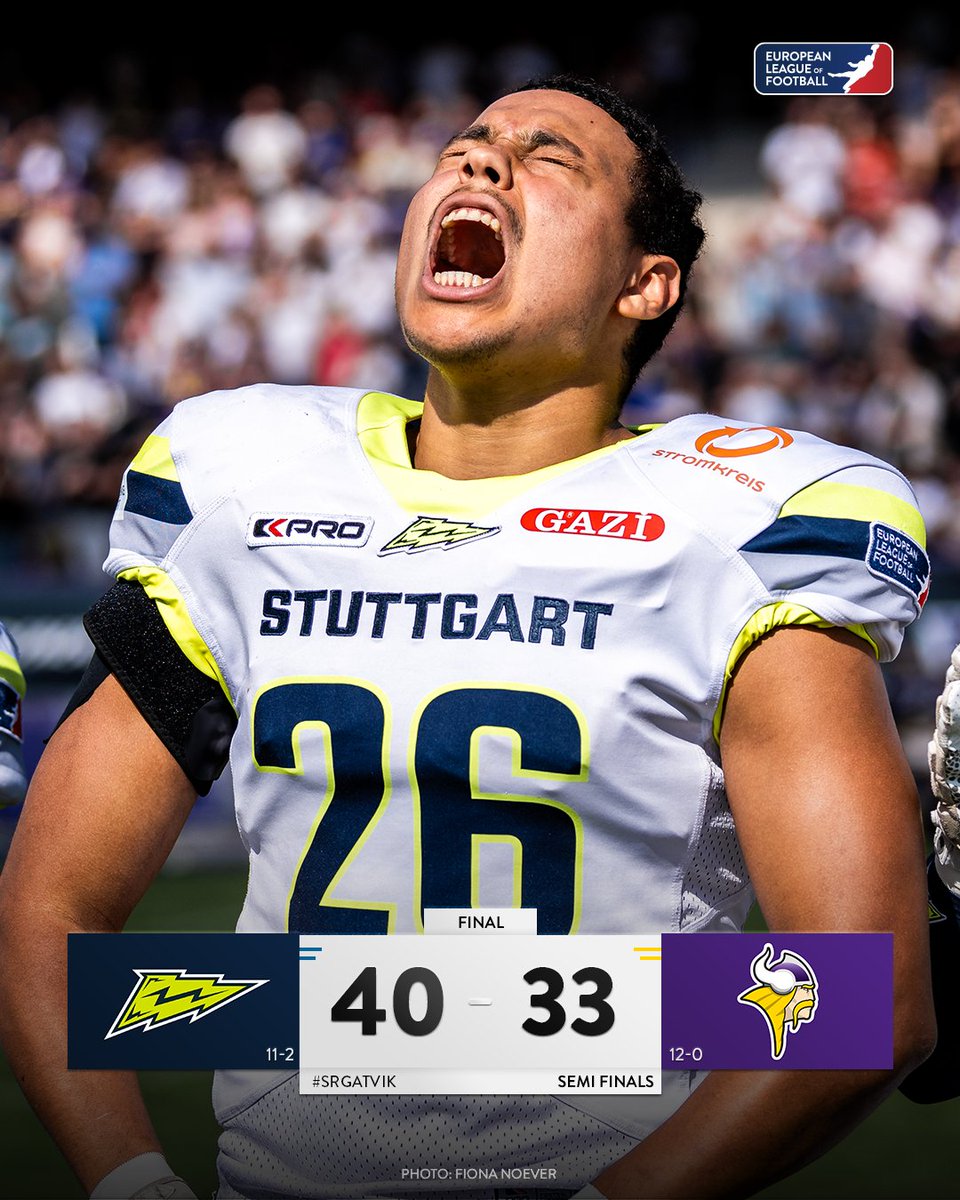 The <a href="/StuttgartSurge/">Stuttgart Surge</a> are going to Duisburg as they hand the <a href="/ViennaVikings/">Vienna Vikings</a> their first ever home loss in ELF history. ⚡️️ #SRGatVIK