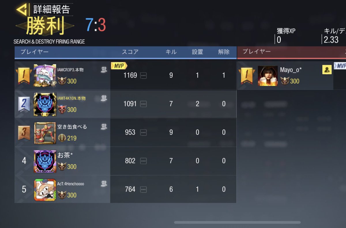 UGOUNOSYUU_codm's tweet image. 09/16(土)22:00-23:00

EL_Fox【official 】様
@EL_Fox_official 

本日は対戦ありがとうございました。機会がありましたら、再戦よろしくお願いします。

3-1 win