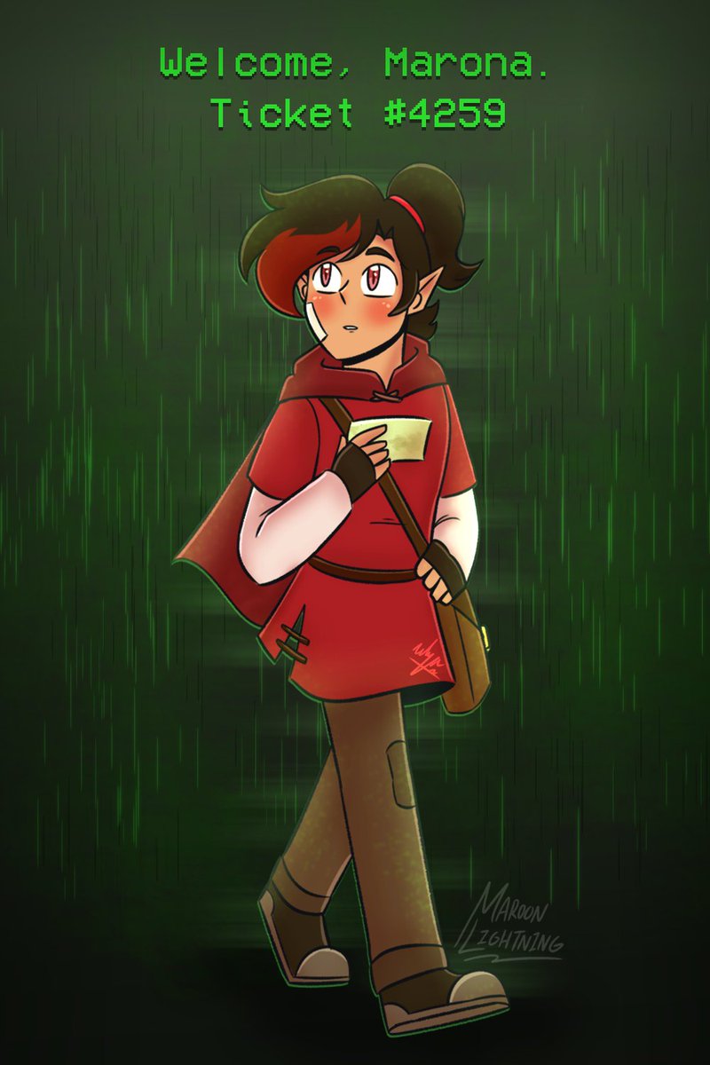 MaroonLightning's tweet photo. 🎫"Welcome to the QSMP, Marona..."🎫

After putting this off for months (and being late to the trend), I finally finished my QSMPsona :D

#qsmp #qsmpsona #qsmpself https://t.co/A8hNZfCNqH