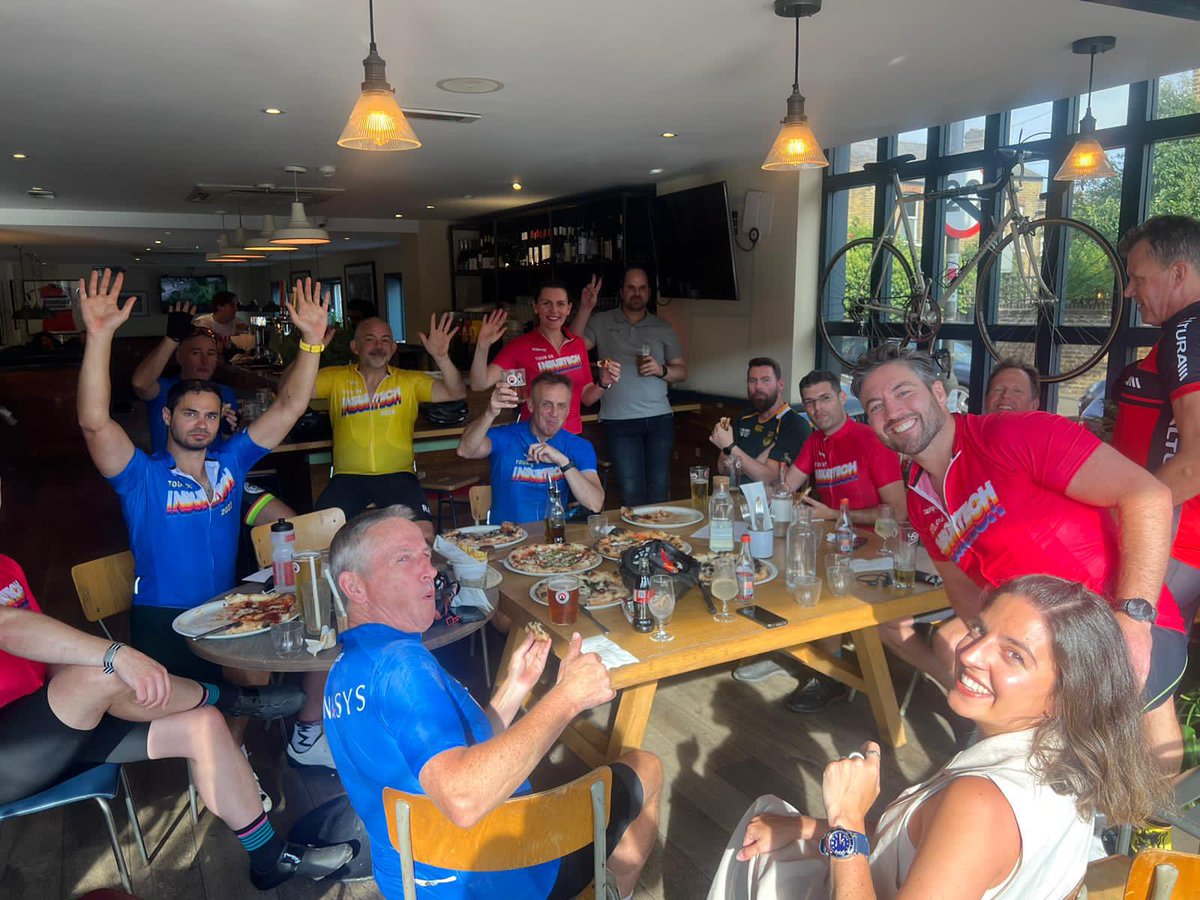 GenasysTech's tweet photo. Another big stage under the belt today- over 100kms from Reading back into London. 

Congratulations to all the riders, and special thanks to Dave Exall for leading the way! 

#TourdeInsurtech https://t.co/kfbdYLyBn4