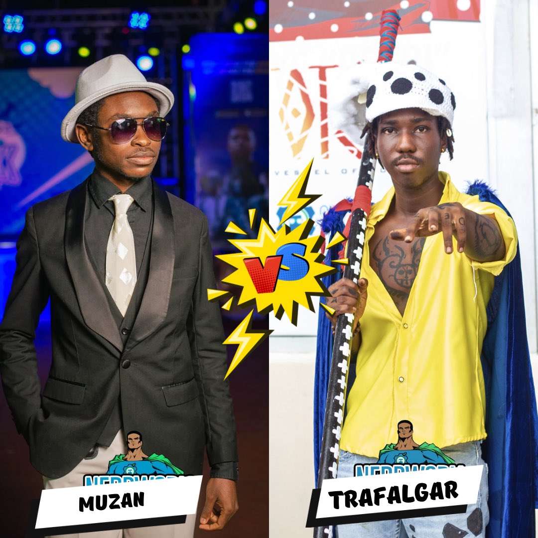 Nerdwork_ng's tweet photo. #NWCosplayContest
Head to Head โ๏ธ thread ๐งต
Like โค๏ธ and comment ๐ญ for your fave
This stage ends on the 12pm 20th September 2023
#nerdworkcomiccon #cosplay
1. Muzan Kibutsuji vs Trafalgar D. Water Law https://t.co/jKDb3WRHlo