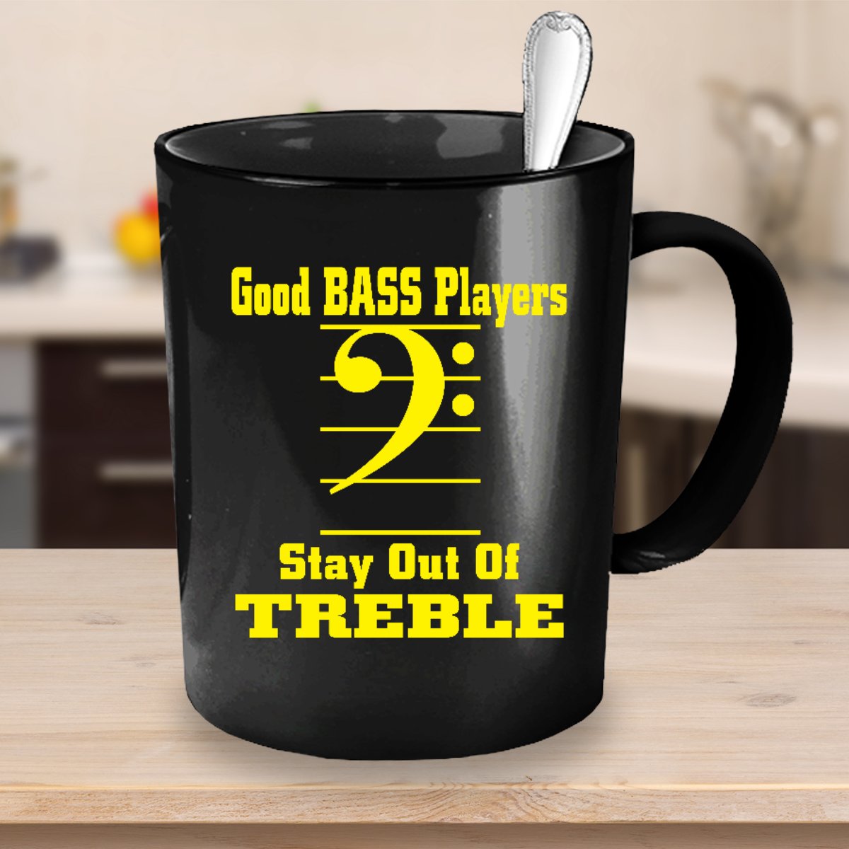 Good #BASS players stay out of TREBLE! Fun #musician mug. the-vip-emporium.com/collections/fu…