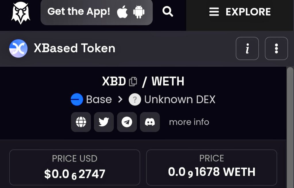 xbased_xyz's tweet photo. $XBD token info has been updated on @dexscreener now! 
#Base #BuildOnBase https://t.co/iwplfy2gvC