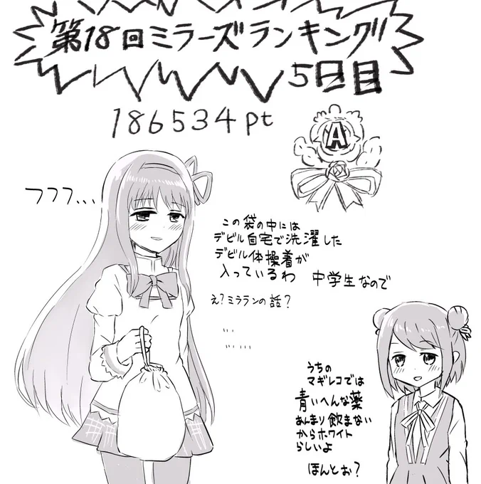 ミララン闇の5日目の絵です。黒江ちゃん可愛いね 