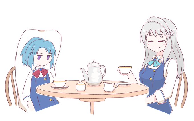 「saucer sitting」 illustration images(Latest)｜3pages