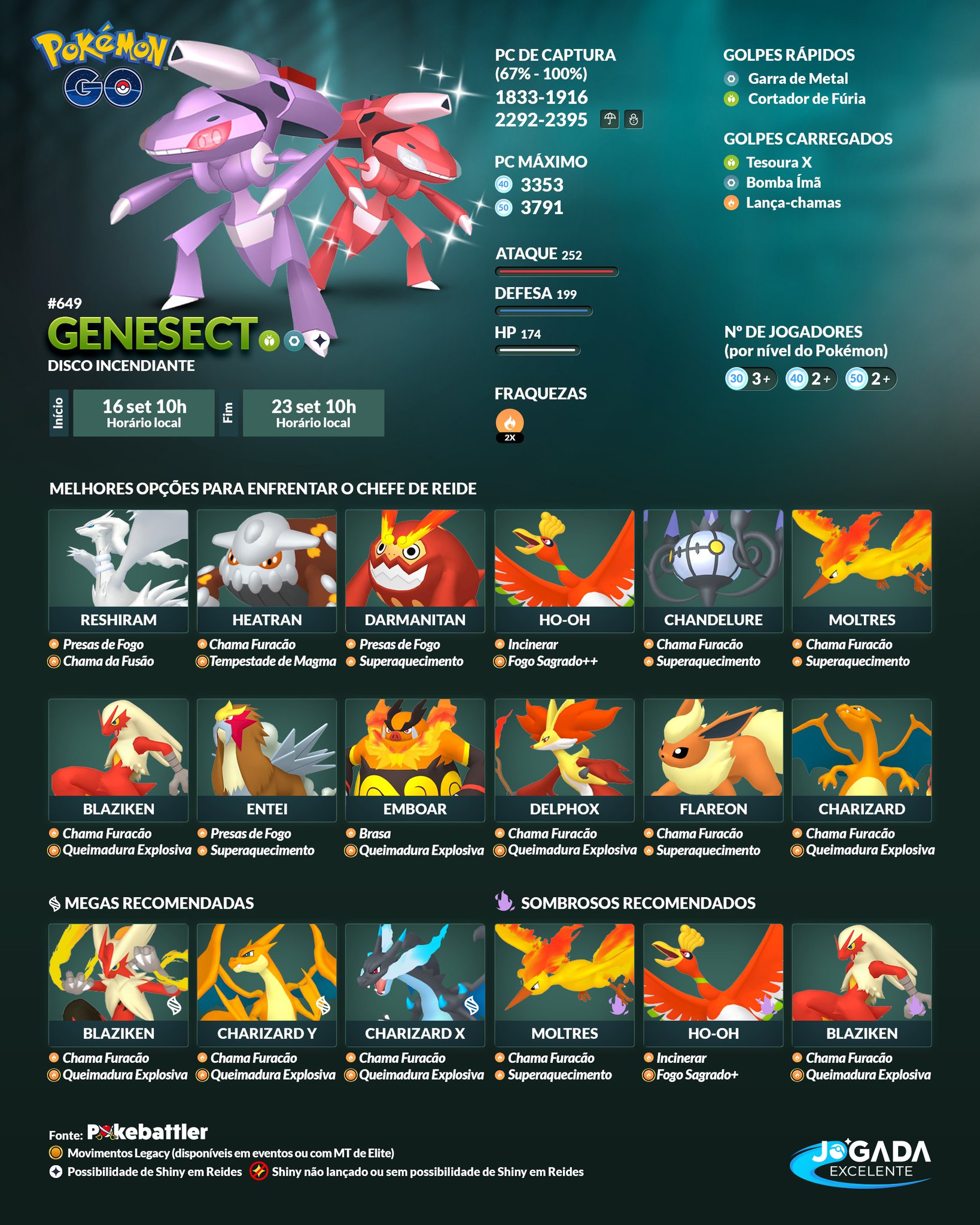 Jogada Excelente on X: Genesect (Disco Incendiante) será o