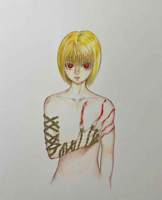 クラピカ 色鉛筆模写#ハンターハンター #クラピカ 