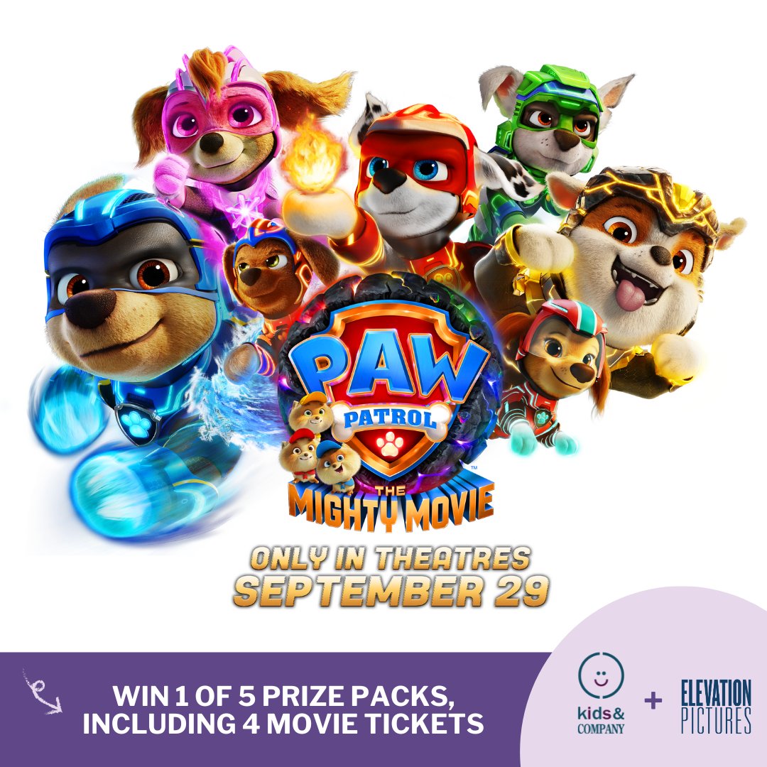 GIVEAWAY🐾🚨To celebrate the September 29th release of PAW PATROL: THE MIGHTY MOVIE, we’ve partnered with <a href="/elevation_pics/">Elevation Pictures</a> to offer the chance to win 1 of 5 PAW-some Prize Packs!

To enter, check out the details of this Instagram post: instagram.com/p/CxN0NBnOJjI/…

#PAWPatrol #giveaway