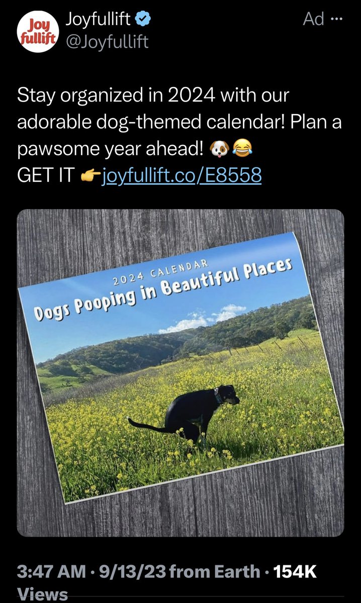 RobInSpringTx's tweet image. @loyfullift. Are you serious?  A calendar showing dogs taking a crap?  Twitter has gone to the dogs, and to crap, at the same time.