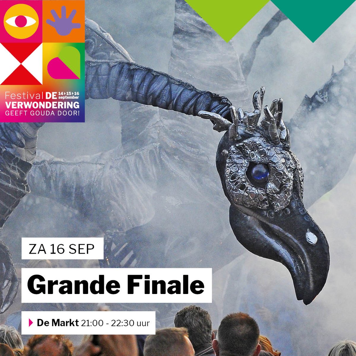 Wat een geweldige dag! En we gaan zeker nog even door met de Silent Disco, Modji en we sluiten af met een finale van 21:00 tot 22:30! 

✨ We zien je straks bij het adembenemend theatraal spektakel van Pansectirapti, Tac O Tac en Close Act met Saurus. verwondering-gouda.nl/.../grande-fin…