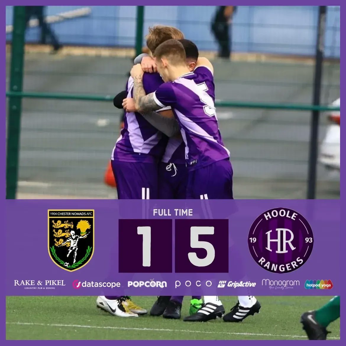 HooleRangers's tweet image. 𝗙𝗨𝗟𝗟 𝗧𝗜𝗠𝗘 ⚽️

@ChesterNomads 3rds 1-5 #HRFC

⚽️ 9’ @joshleach08
⚽️ 26’ @MartinGraves8
⚽️ 43’ @Charlie59804933
⚽️ 63’ @ConnorHowley6 (pen)
⚽️ 73’ @callumjones278

5-star purples today! A big win was needed, and a big performance was delivered! 🟣⚪️

#HRFC💜
