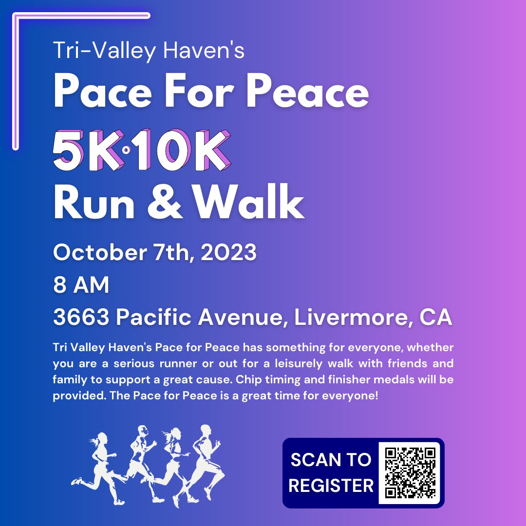 Join us for the Pace For Peace 5k/10k and help make a difference in the lives of survivors of domestic abuse. . Register now and help build a more peaceful world! #PaceForPeace #DomesticViolenceAwareness #EndDomesticAbuse  #SurvivorsMatter 
ow.ly/3S9y50P6ChA