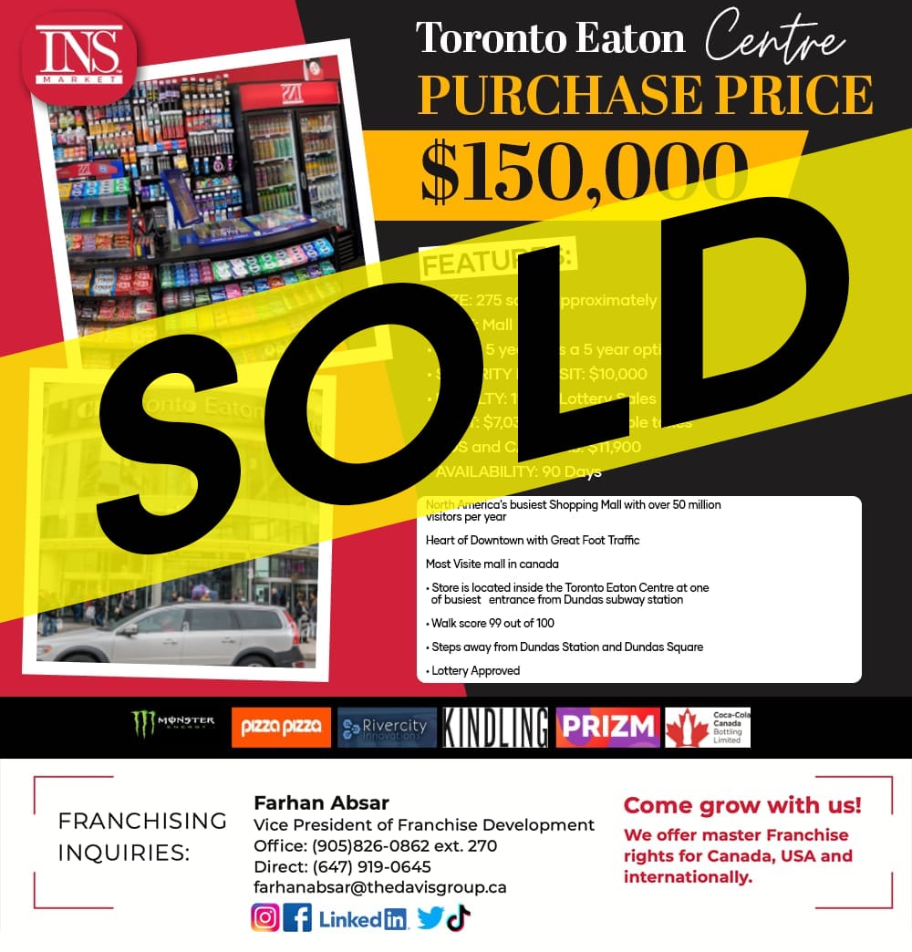 🎉 𝐉𝐮𝐬𝐭 𝐒𝐎𝐋𝐝 🎉
.
#INSMarket #insmarket #franchise #existingbusiness #franchiseconsultancy #opportunity #retailfranchise #conveniencestore #investors #investincanada #beyourownboss #investmentopportunity #buyfranchise #ownabusiness  #njmarketingcanada #mississauga