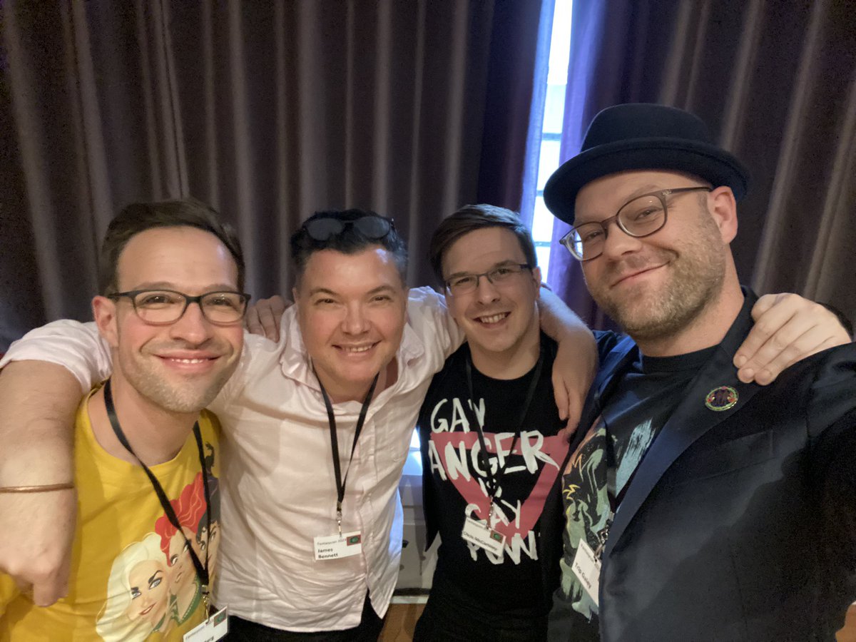 Team Bona with one of our authors, @JamesBennettEsq, at FantasyCon! We’re so excited to start obliterating those twinks together! @robwillb @chris_mccartney @TripGaley