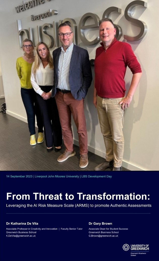 This week, Gary Brown and I had the pleasure to co-facilitate a workshop <a href="/LJMU/">Liverpool John Moores University</a>. We discussed how Business Schools can best embrace #GenerativeAI and offered examples to guide a strategic shift towards authentic assessments. Special thanks to Peter Wolstencroft for the invitation.