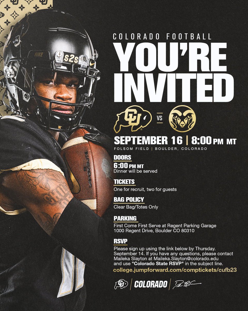 Thank you @CUBuffsFootball @DeionSanders @CUFBRecruit for the invite. Very excited to watch CU vs CSU today. @SixZeroAcademy @Coach_JNovotny @FFC_CoachSallee @mercerjer @ffchsfootball