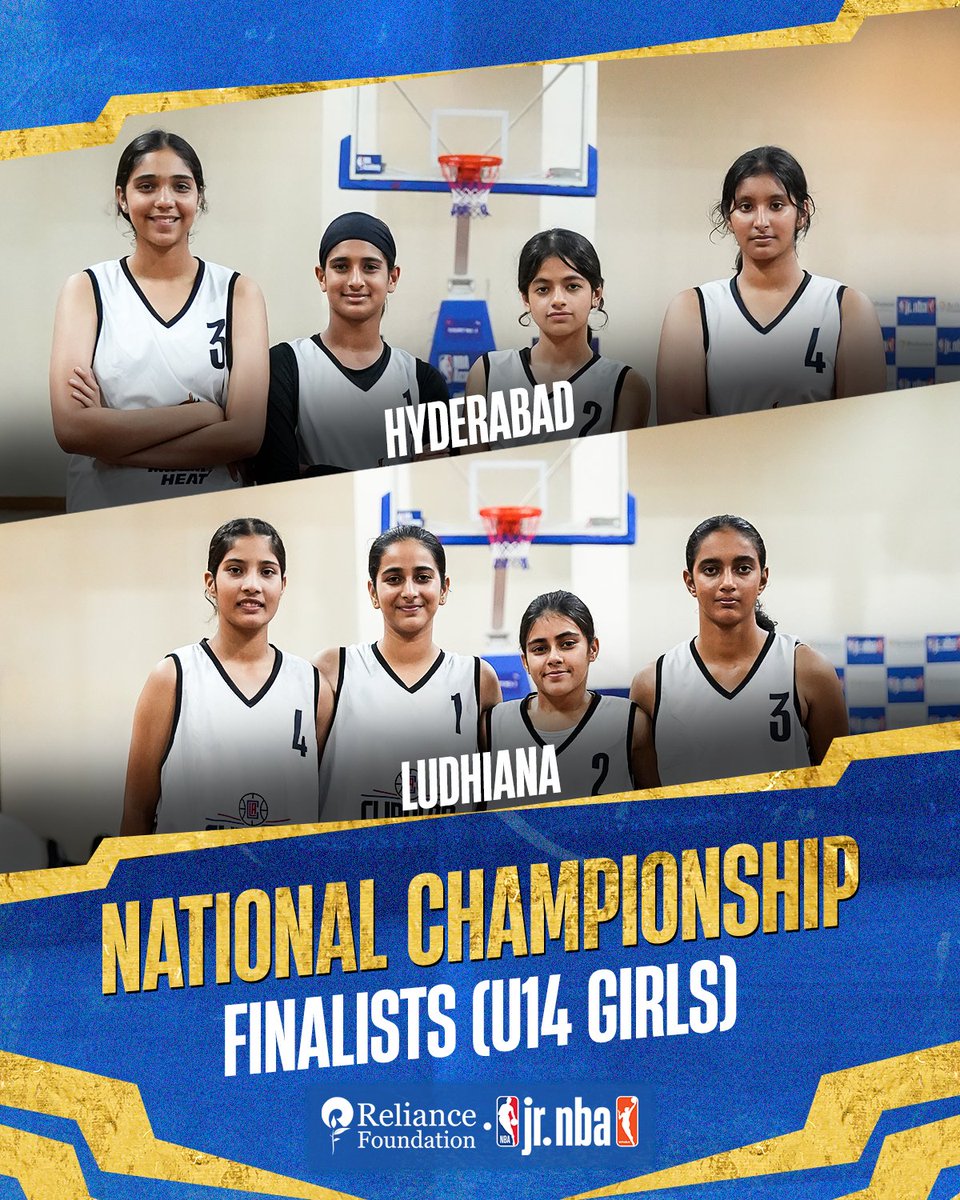 NBAIndia's tweet photo. The stage is set, the ๐
๐๐๐๐๐๐๐๐ are in! ๐คฉ
Tomorrow โณ, one team will rise as the National Champions, who's your pick? ๐
#RFJrNBA3on3NationalChampionship #RFJrNBA2023 #RelianceFoundation #IndianBasketball #RFSports | @RFYouthSports @ril_foundation @jrnba https://t.co/Ps2RGzXGpG