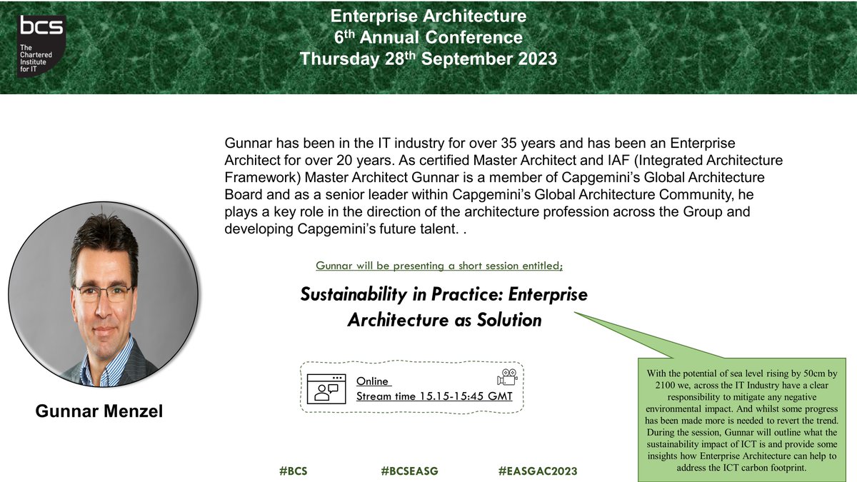 Can #EntArch reduce carbon ? - could this be the most important topic of the 14 at our annual conference?

28th, London & online - register now: easg28092023.eventbrite.co.uk