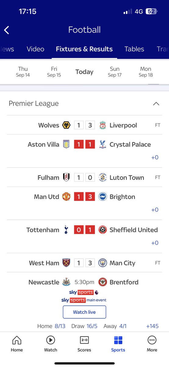 yiddo76's tweet photo. Shame on you Sky Sports update the app it wasn’t 0-1 #coys https://t.co/u7ticHKUMm
