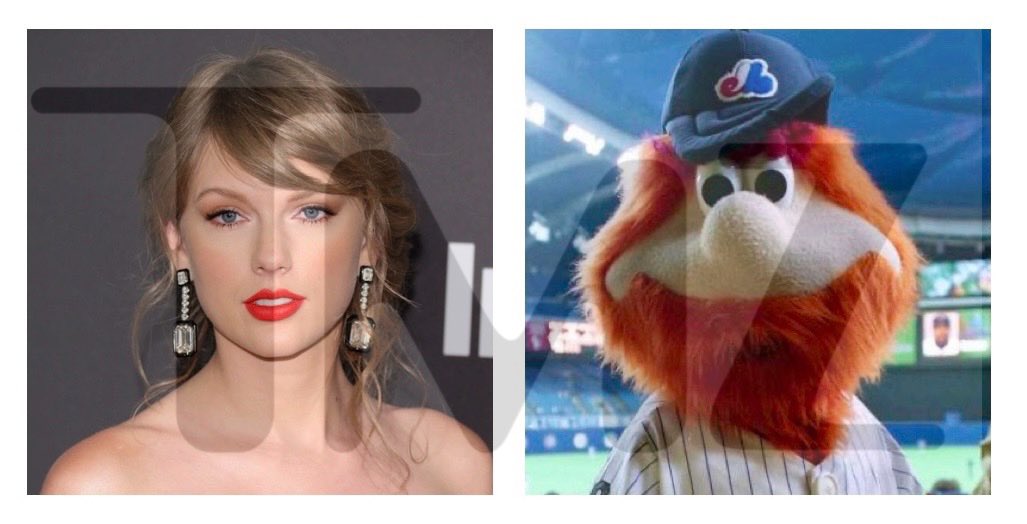 Montreal_Expos's tweet photo. Taylor Swift and Montreal Expos mascot Youppi! have been “secretly hanging out,” per TMZ https://t.co/K6MwNU5iPb