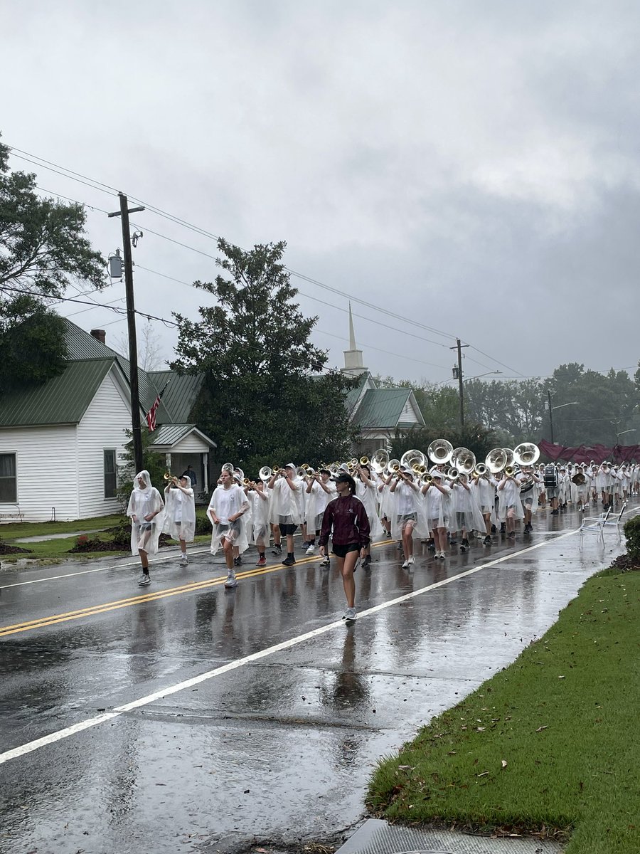 LionSportsCHS's tweet photo. In case you needed a reminder of why we have THE best band in the land…
•an away game
•performing AFTER the win
•marching in the Roopville Founders Day parade in the rain
•all day practice

Thank you @CCLionpride for your dedication and work ethic!!
#lionstrong #gopridego https://t.co/1kLFztGioE