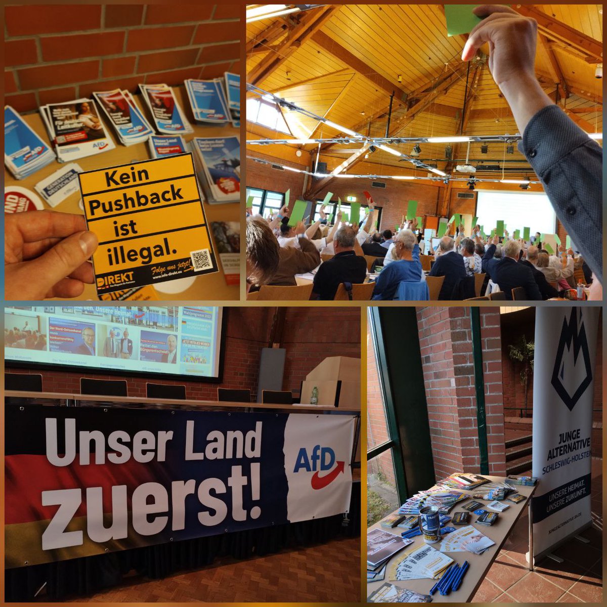Heute fand der #Landesparteitag der @AfD_LV_SH in #HenstedtUlzburg statt. Auf der Tagesordnung standen u.a. landespolitische Resolutionen, Rechenschaftsberichte und Satzungsänderungen. Wir als JA waren natürlich auch mit einem Stand vertreten.

#AfD #SchleswigHolstein