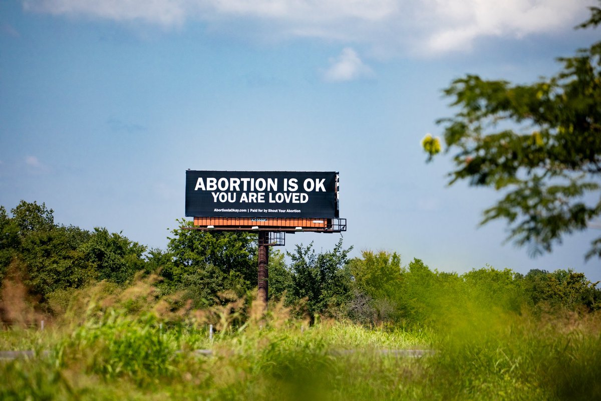 ameliabonow's tweet image. Interstate 55 carries 10s of thousands of abortion seekers out of southern states to Illinois, where abortion is legal. I-55 is covered with horrific, shaming billboards. @ShoutYrAbortion put up 6 good ones, to show love &amp;amp; affirmation to those making the journey.