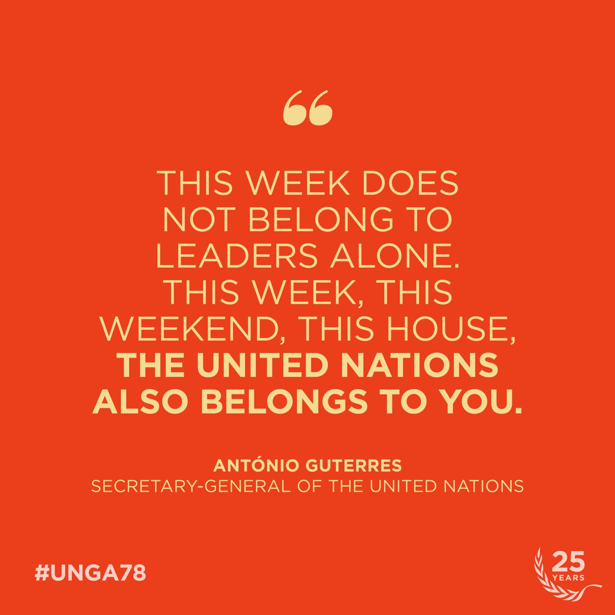 unfoundation's tweet image. Secretary-General @antonioguterres opened #SDGActionWeekend with a reminder: 

The @UN General Assembly belongs to ALL of us — not just world leaders. 

Watch the playback as #UNGA78 gets underway: bit.ly/3rfGZ3c

#UNGA