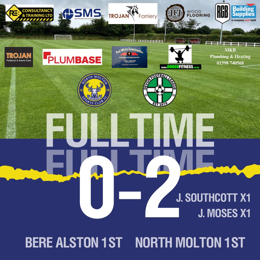 RESULT | 🦌⚽️

3 points on the road for the 1st team with a 2-0 away win at Bere Alston in the Devon Football League this afternoon. A Strong performance all over the park from a determined stags side who were excellent and deserved victory.

⚽️ Joe Southcott

⚽️ Jack Moses