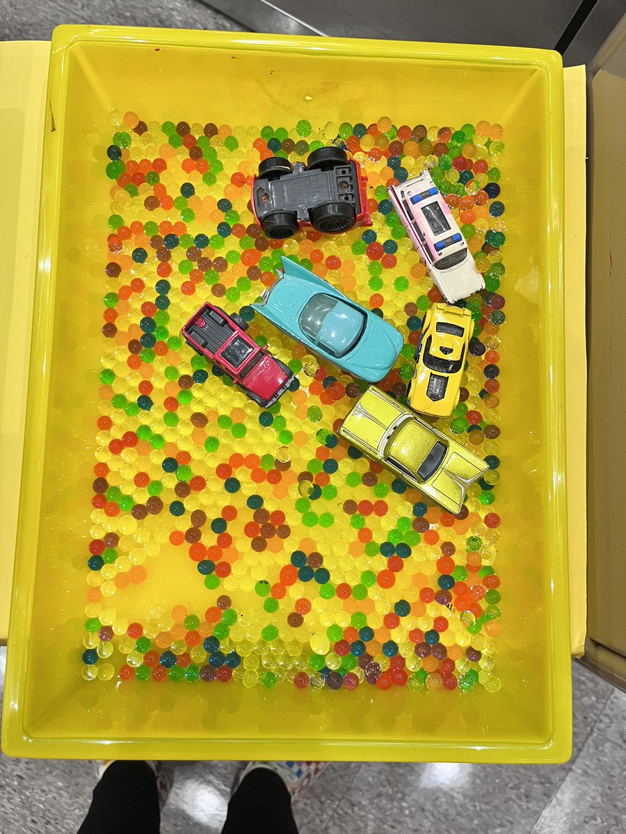 studioadaptive's tweet image. Sensory Bins! It can be anything! Create variety of textures. Wet/soft/sandy. 
🐚Bin #1: sand, popsicle sticks, shells and wooden fish from a broken mobile. 
🚙Bin #2: Water beads and cars. 
💎Bin #3: Pasta, Pom Poms and plastic gems. @APSArts @APS_Shriver #arted  #artteacher