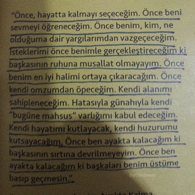 "önce kendi omzumdan öpeceğim."