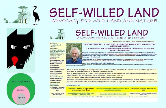 TWENTY YEARS OF ADVOCACY FOR WILD LAND AND NATURE 16 September 2003 - 16 September 2023 176 ARTICLES Self-willed land - the rewilding of open spaces in the UK, Sept 2003 . . . Unfettered Evolution: A Cornerstone of Wildness, June 2023 IMPACT? self-willed-land.org.uk