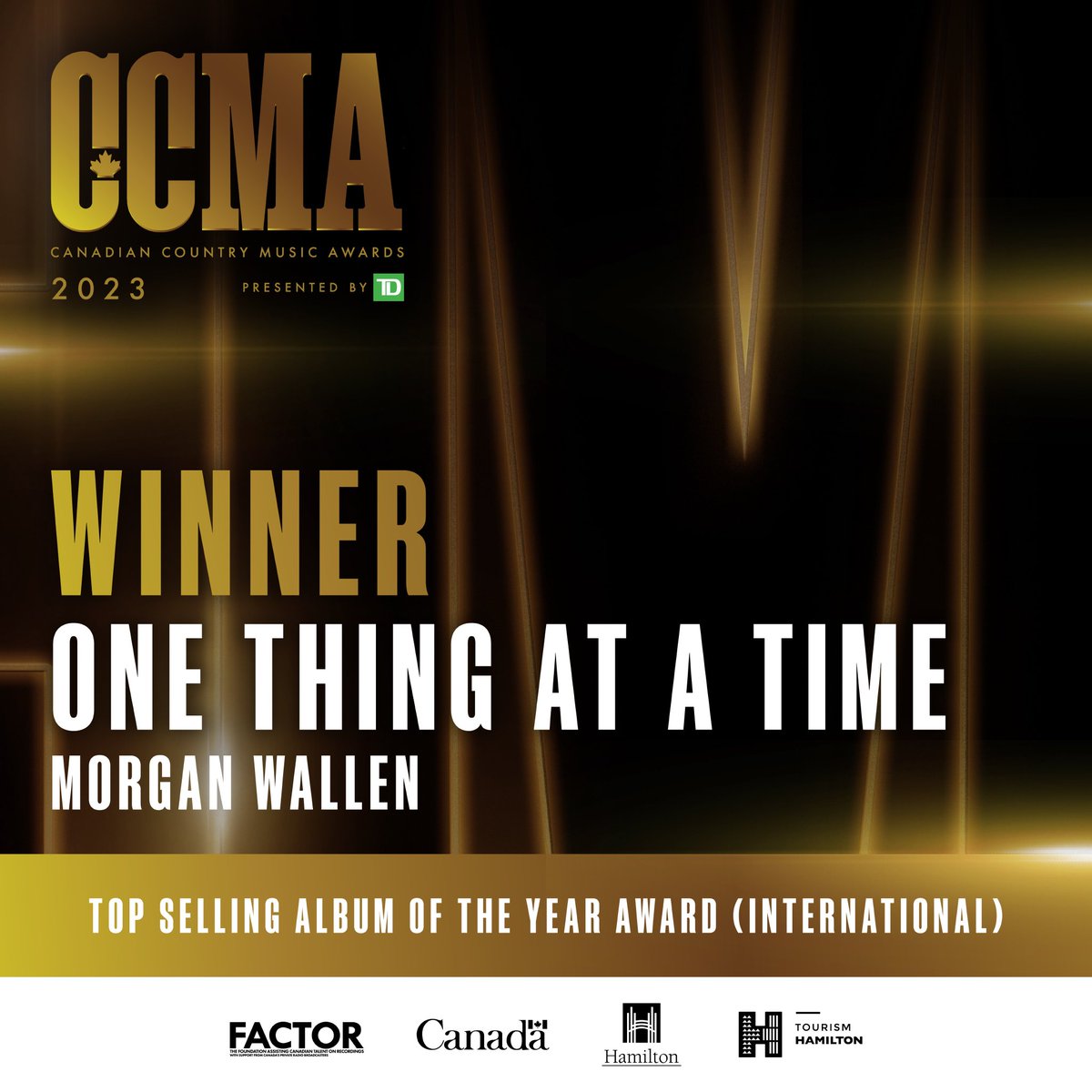 #MorganWallen’s “One Thing At A Time” is the Top Selling International Album Of The Year in Canada (via Canadian #CCMAawards)