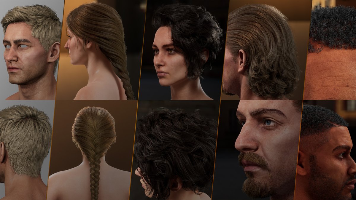 davidgrette's tweet photo. We use Fibershop to generate realistic planes, and test the shader’s work in Unreal (we use our own shaders).
We always strive to achieve the best result in this difficult and complex direction and now we have some of the best hairstyles!
#3dasset #unreal #3dgrooming #3dcharacter https://t.co/3YVDz8kgYr