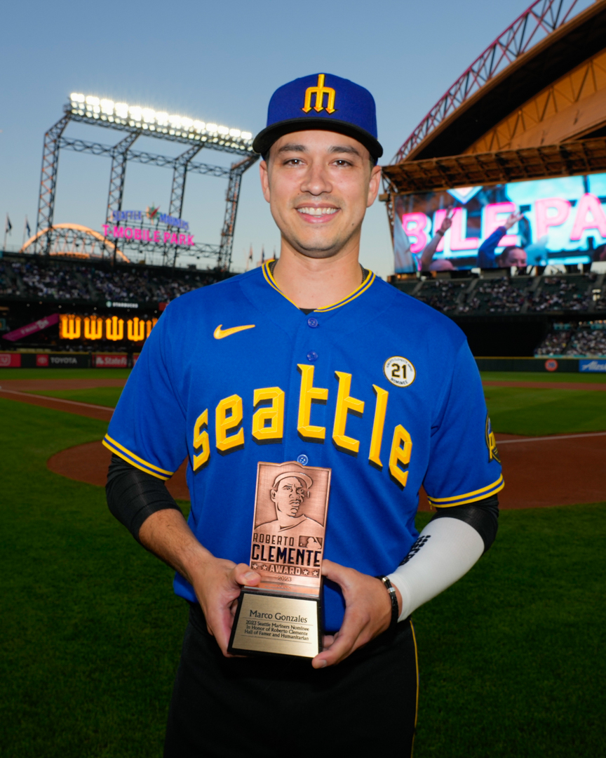 Mariners's tweet photo. That’s our guy! 🙌

Head on over to https://t.co/DadYsC2QFS and cast your ballot for our 2023 Roberto Clemente Award nominee, @MarcoGonzales_. https://t.co/ItSXkG06qP