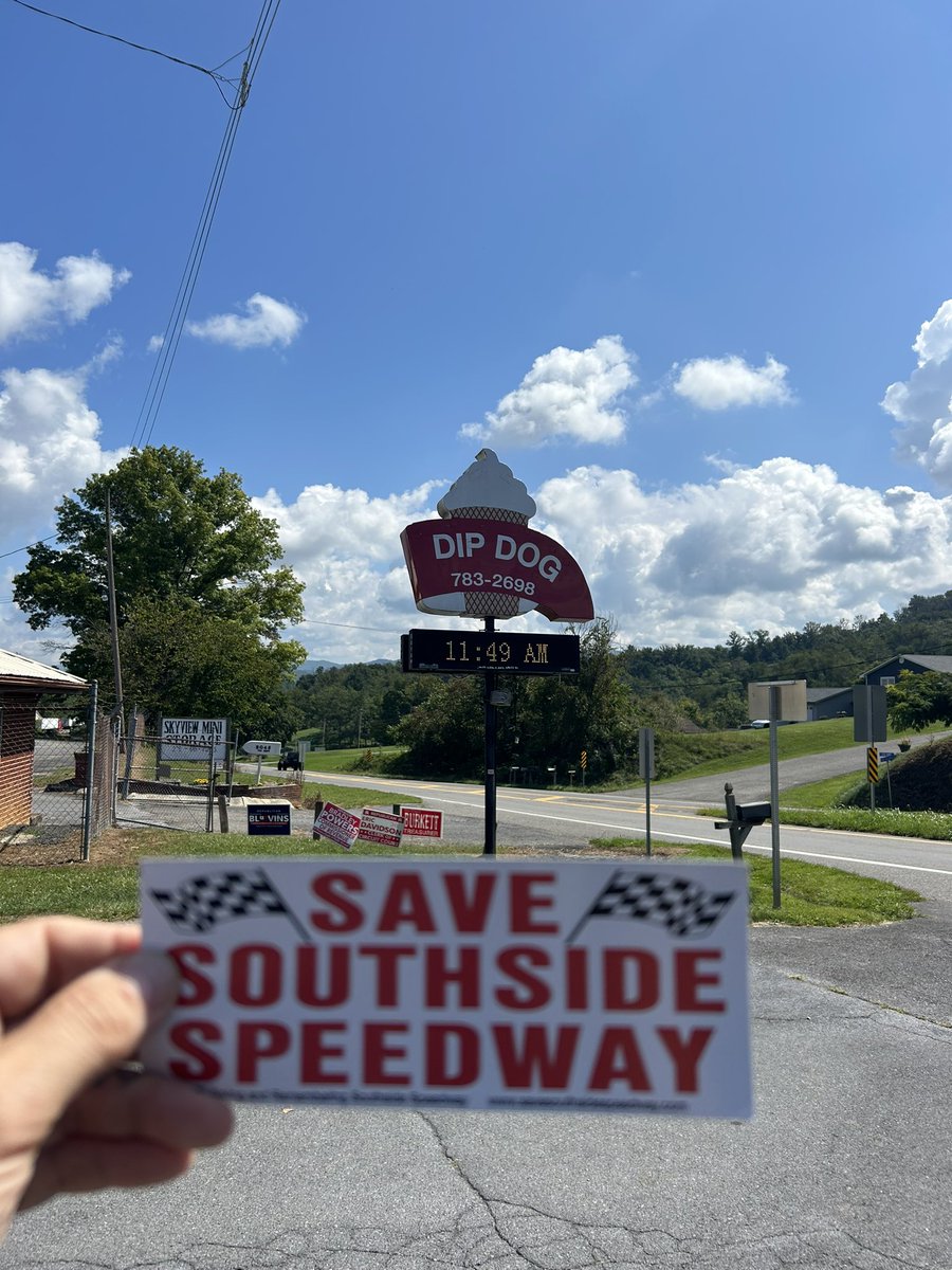 saveSSspeedway's tweet photo. On the way to Bristol @NASCAR . When I say “DIP” you say #savesouthsidespeedway https://t.co/Et6bi6LN4Q