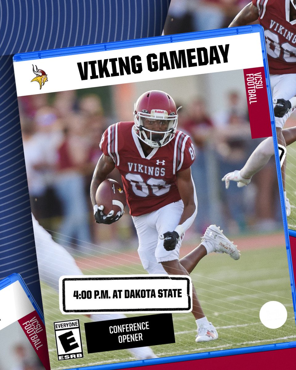 VCSUVikings's tweet photo. Conference play has arrived! 🏈
Viking Football begins the North Star season Saturday on the road. Radio coverage starts at 3 pm.

📍 Madison, S.D.
🆚 Dakota St.
🕓 4 pm

Radio: KOVC 1490/96.3 &amp; https://t.co/sOWueaU5Di
Video: https://t.co/3ZojvAPd6C
Stats: https://t.co/Qpfk4JzA75 https://t.co/VHTsAQQzdL