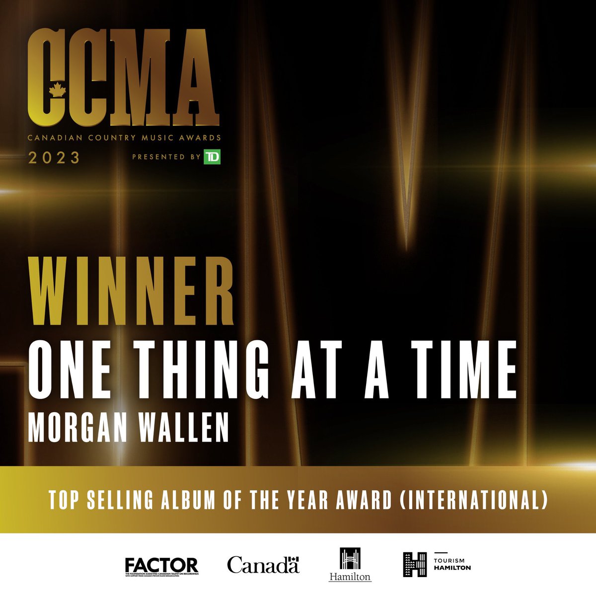 “One Thing At A Time” is the Top Selling International Album Of The Year in Canada (via Canadian #CCMAawards).     Love 💕 You All My Canadians 🇨🇦 Fans-Club Membership.