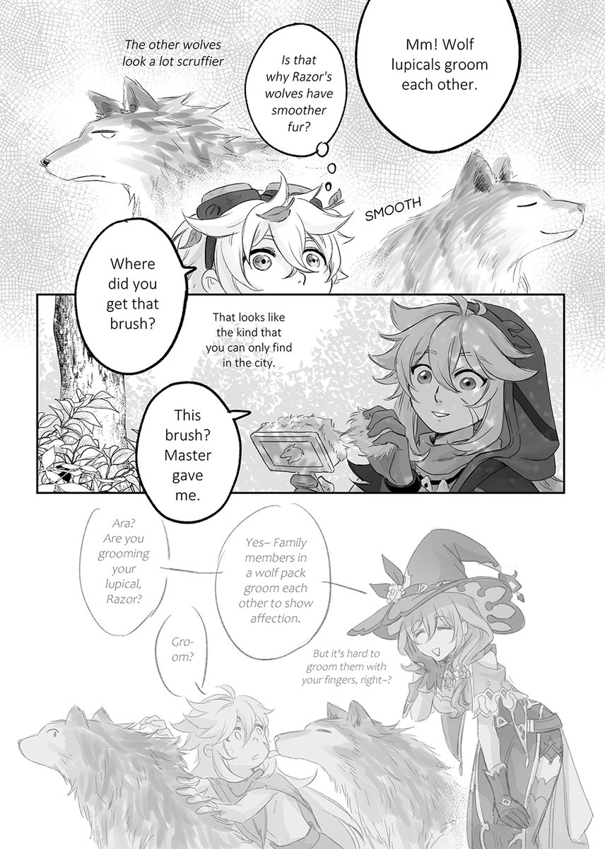 4dango_the2nd's tweet photo. My comic entry for (found family) Shelter zine! ft Razor and Bennett (and Diluc and Lisa lol)

also Happy belated Birthday to Razor my best boi 🫶 https://t.co/xuqfigJwHK