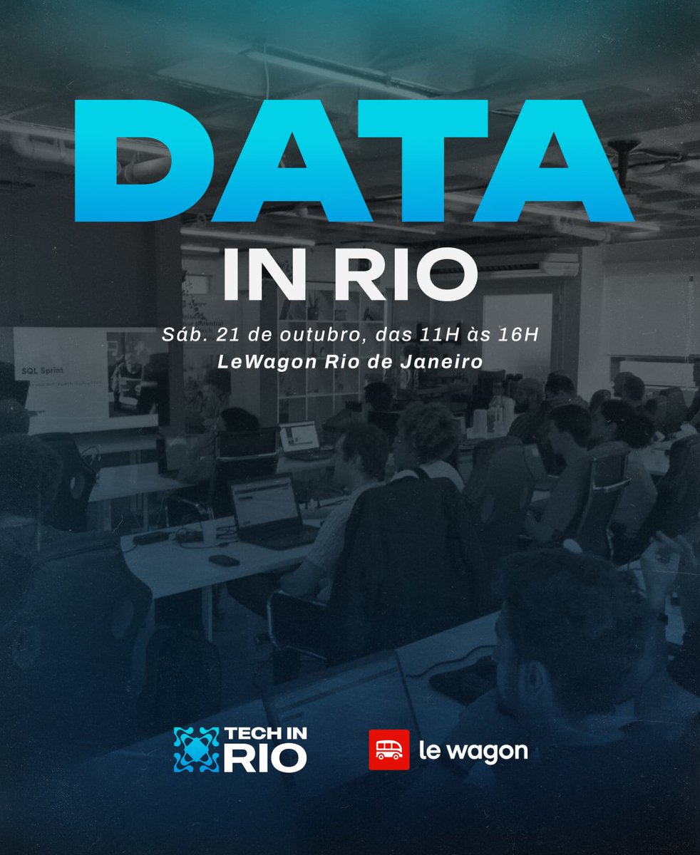 Mais uma da Tech In Rio!
Data In Rio tá online!!

🗓 Data: Sábado 21/10
🕚 Horário: 11:00 - 16:00
📍 Local: LeWagon RJ - Ipanema

Ingressos em:
beacons.ai/techinrio 

#DataInRio #TechInRio #LeWagon #AnáliseDeDados #ComunidadeTech