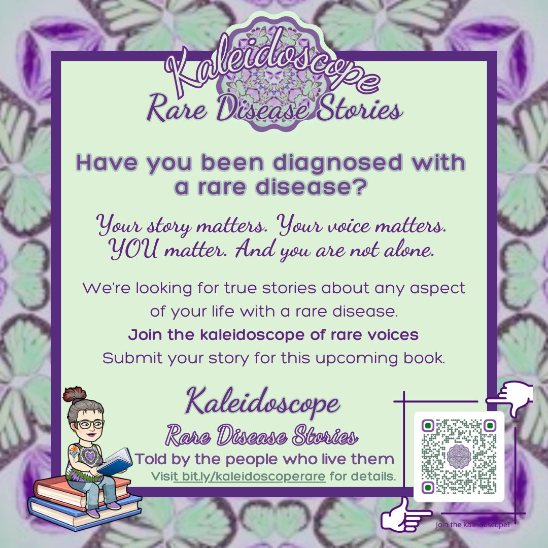 It's #ChronicPainAwarenessMonth. Have U been DX'd with a #raredisease involving pain? You are not alone. Share any aspect of your life with a rare disease. Join the kaleidoscope of rare voices. Submit your story for this upcoming book. Visit bit.ly/3PgbdMJ for details.