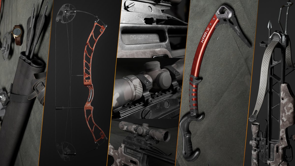 davidgrette's tweet photo. Do you need quality weapons for your game? Our team provides subdivided modeling services for any type of weapon from bows to fantastic machine guns. We include rigging and animations so you can immediately test them in the engine! 
#props #3dprops #3dweapon #3dasset #gamedev https://t.co/Aepu7XLuCO