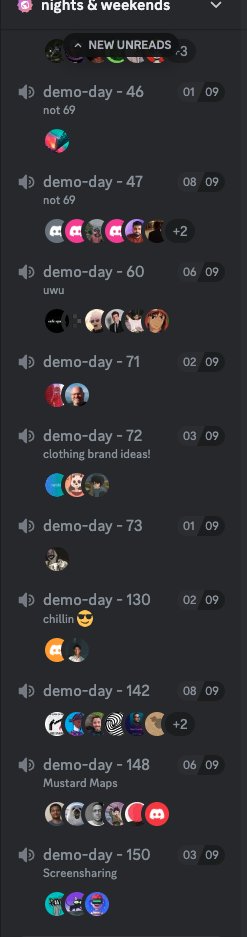 TigerLabAI's tweet photo. First time joining a Discord Channel with 150+ break-out sessions! An awesome experience to meet and chat with so many talented builders! Everyone keep up the great work!

#startup #founder 

@_buildspace @_nightsweekends https://t.co/LwTVI2AsR9