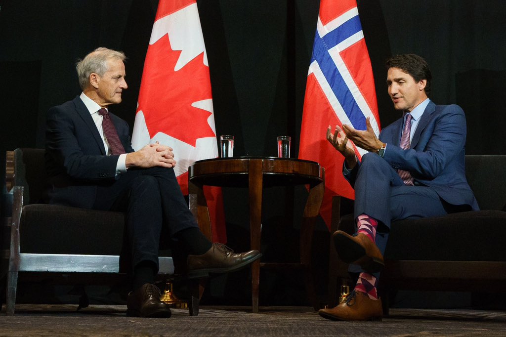 jonasgahrstore's tweet image. Canada is a close ally and partner to Norway. Nice to meet @JustinTrudeau in Montreal today and discuss climate, global security and the Artic region 🇨🇦 🇳🇴