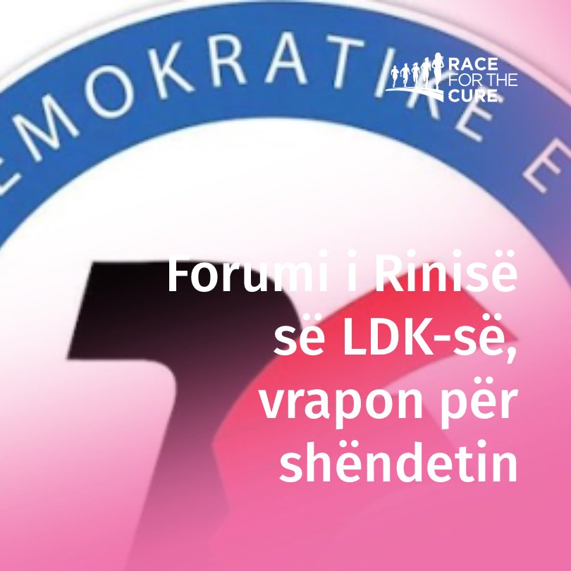 Forumi i Rinisë x Race for the Cure 🩷

Forumi i Rinisë së Lidhjes Demokratike të Kosovës do te marrë pjesë si ekipë në Race for the Cure, e cila do të mbahet me 1 tetor në Prishtinë 🏃🏃‍♀️

Regjistrohu në linkun më poshtë, me kodin 62307BAF.

raceforthecure.eu/en/Teams/Team/…